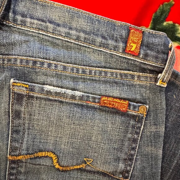 7 For All Mankind Bootcut Jeans Women’s Size 29 Blue Medium Wash Denim Made USA - Picture 11 of 14